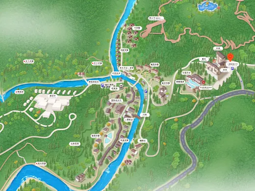 萨嘎结合景区手绘地图智慧导览和720全景技术，可以让景区更加“动”起来，为游客提供更加身临其境的导览体验。